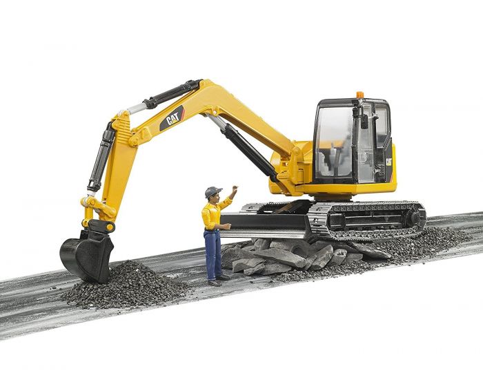 Mini Scavatore Cat Con Personaggio 2466 - Bruder
