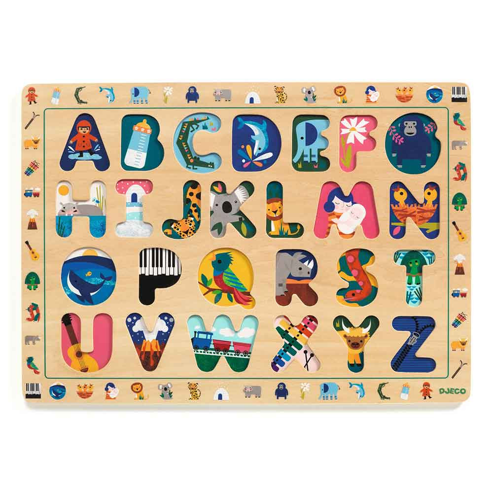 Puzzle Lettere Abc In Legno - Djeco