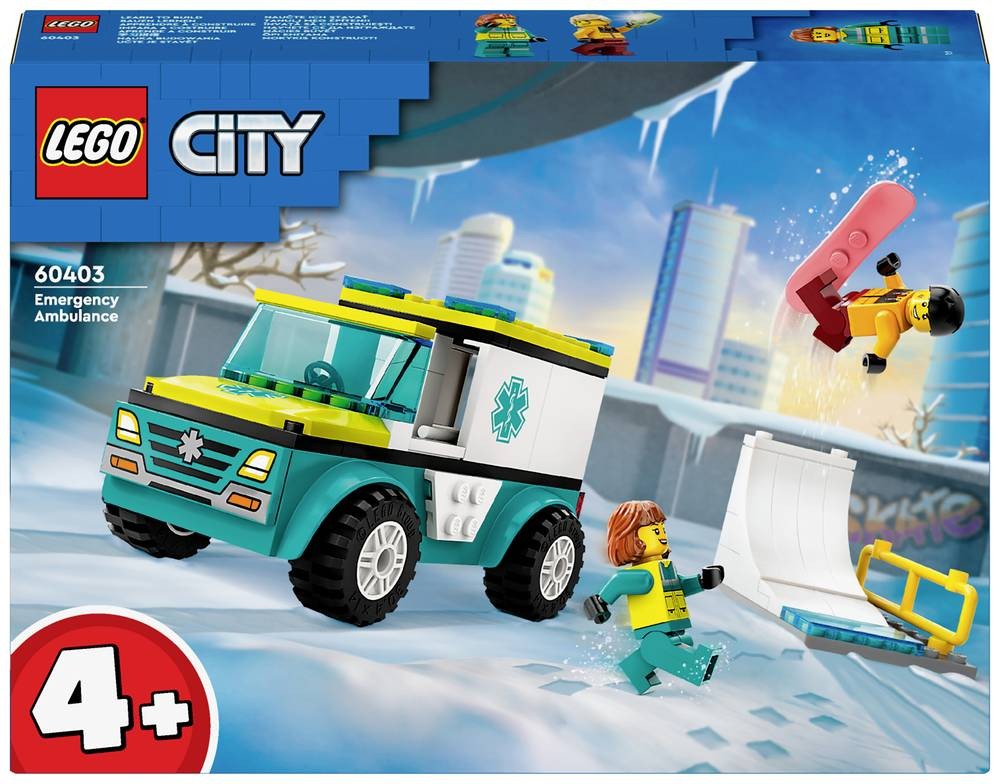 60403 City Ambulanza Di Emergenza E Snowboarder - Lego