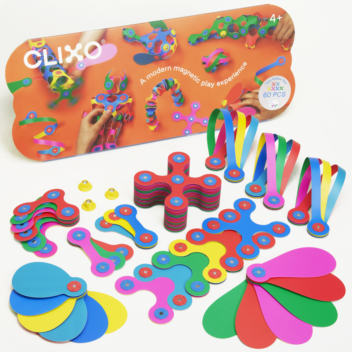 Costruzioni Con Magneti 60 Pezzi Rainbow - Clixo