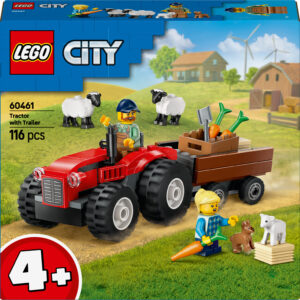60461 City Trattore Agricolo Rosso Con Rimorchio E Pecore - Lego