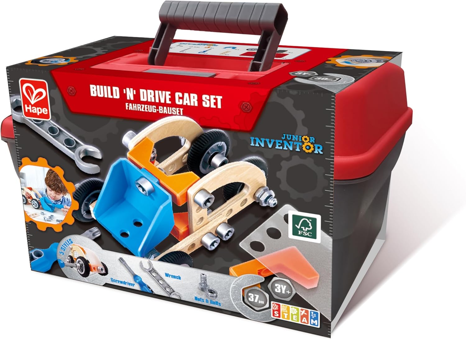 Junior Inventor Set Auto Da Costruire - Hape - immagine 2