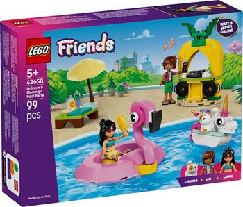 42658 Friends Pool Party Con Unicorno E Fenicottero - Lego