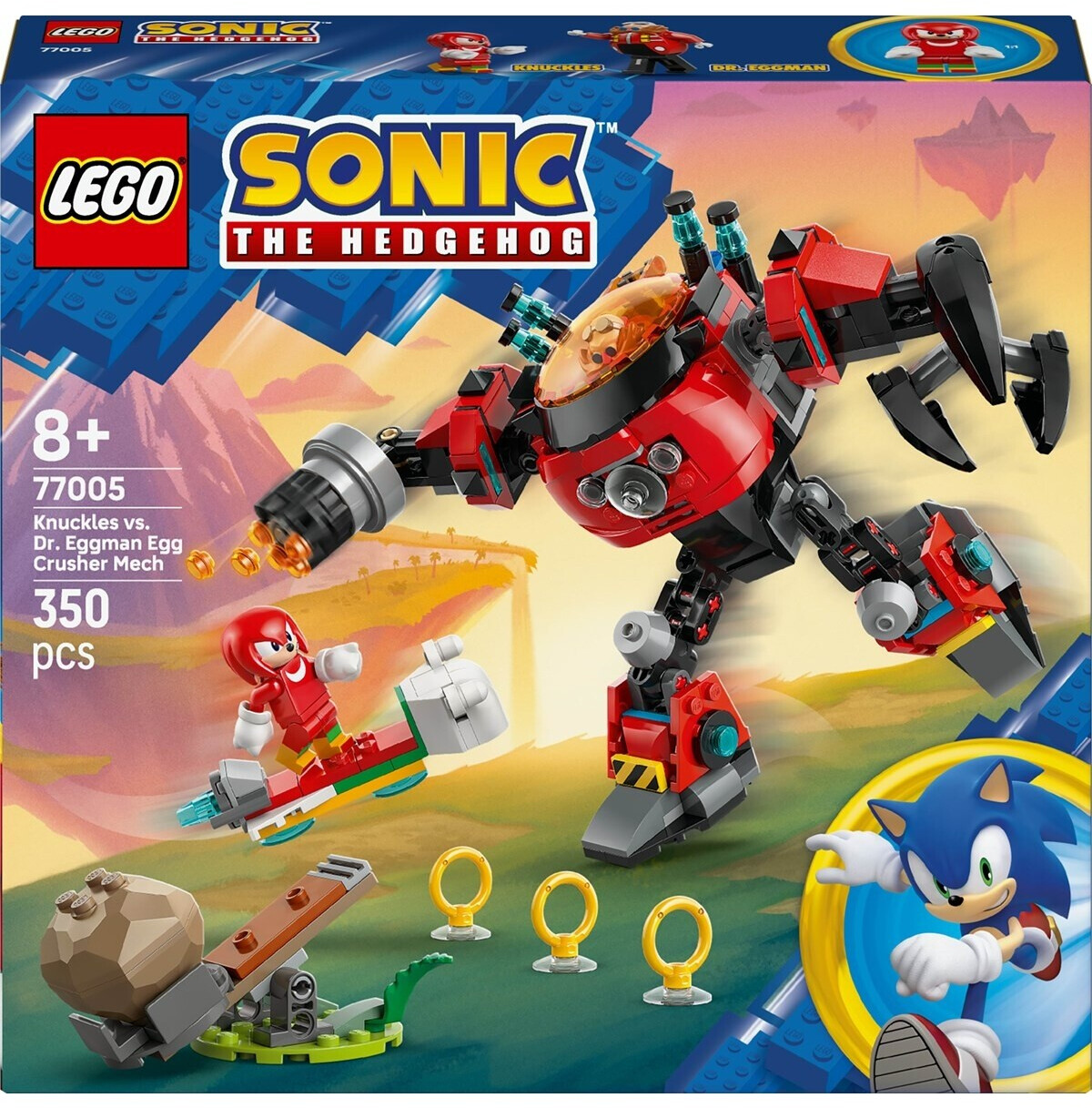 77005 Sonic Knuckles Vs. Il Mech Egg Crusher Del Dr. Eggman - Lego