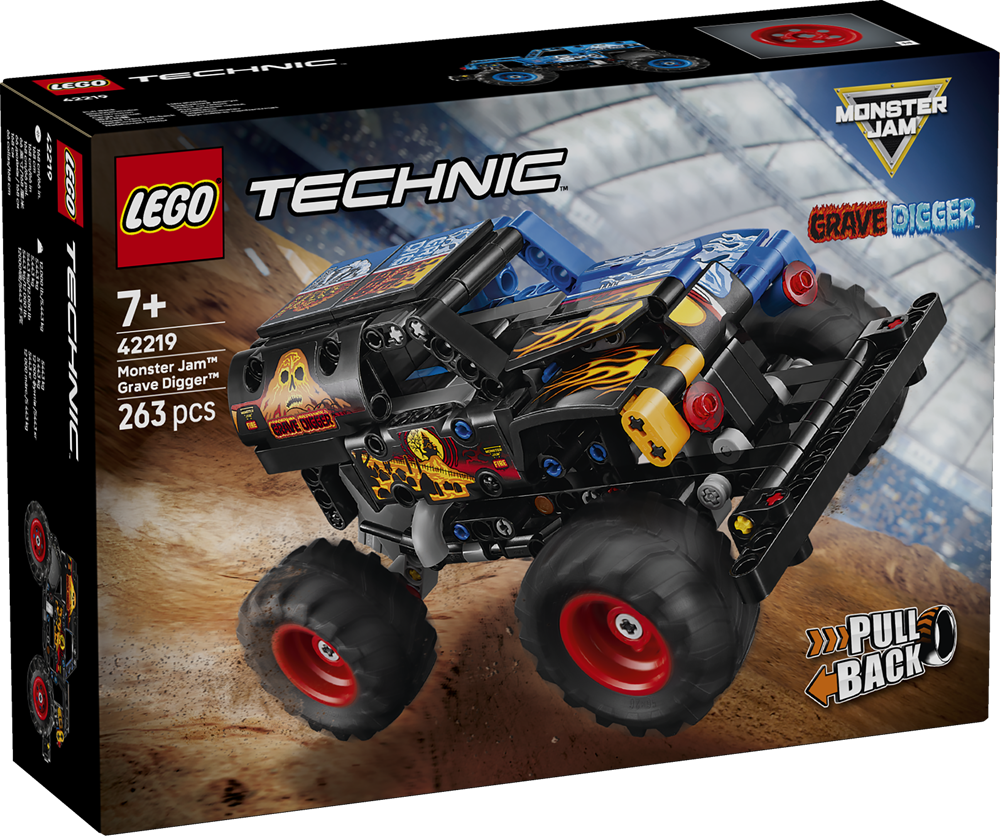42219 Technic Monster Jam Grave Digger Fuoco E Ghiaccio - Lego