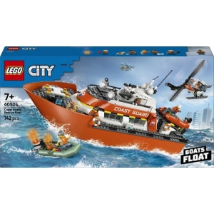 60504 City Motoscafo Di Soccorso Ed Elicottero Della Guardia Costiera - Lego