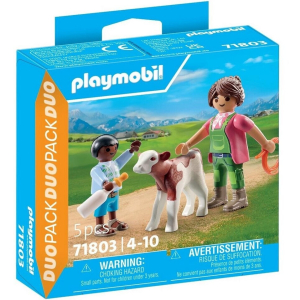 71803 Contadina Con Bambino E Vitello - Playmobil